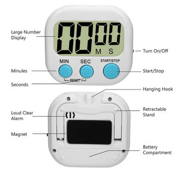 Χρονόμετρο πολλαπλών λειτουργιών LCD Κουζίνα Ψήσιμο Ψηφιακή Υπενθύμιση Μεγάλης Οθόνης Οικιακή Θετική Αντίστροφη μέτρηση Ηλεκτρονικό χρονόμετρο Χρονόμετρο