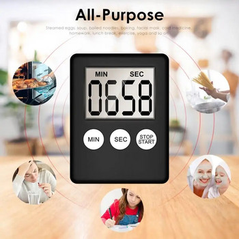 Кухненски таймер LED цифров екран Код за измерване на времето Таймер Фин часовник с магнит Temporizador Използва се за печене и готвене Спортни игри