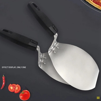 Лопата за пица с кръгло острие от неръждаема стомана Кухненска лопата за прехвърляне на торти Инструменти за печене Лопата за пица с пластмасова дръжка