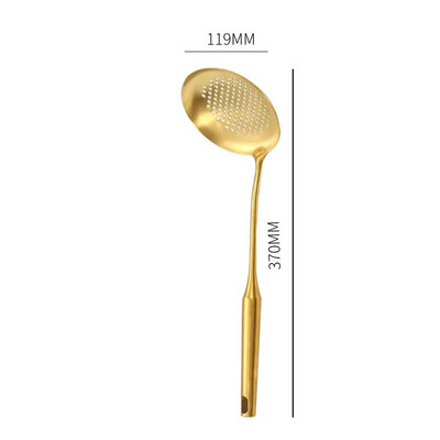 Rozsdamentes acél leves Rizskanál Spatula szűrőlapát Arany Hosszú nyelű Tapadásmentes Étterem Konyhai edények Főzőedény