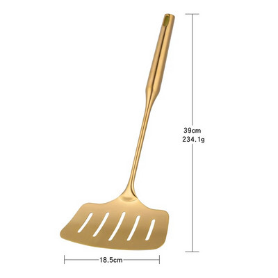 1PC Kuhinjski set od nehrđajućeg čelika s dugom ručkom Zlatni pribor za kuhanje Žlica Žlica Okretna kutlača Alati za kuhanje Set kuhinjskog pribora