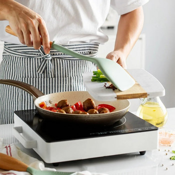 Κουζινικά σκεύη σιλικόνης Αντικολλητικά εργαλεία μαγειρικής με μακριά λαβή Σπάτουλα Κουτάλι Κουζινικά σκεύη