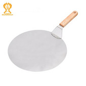 SHANGPEIXUAN nerūdijančio plieno picos žievelė medinė rankena Picos kastuvas apvalus irklas picos žievelės tortų kastuvas mentelė kepimo įrankiai