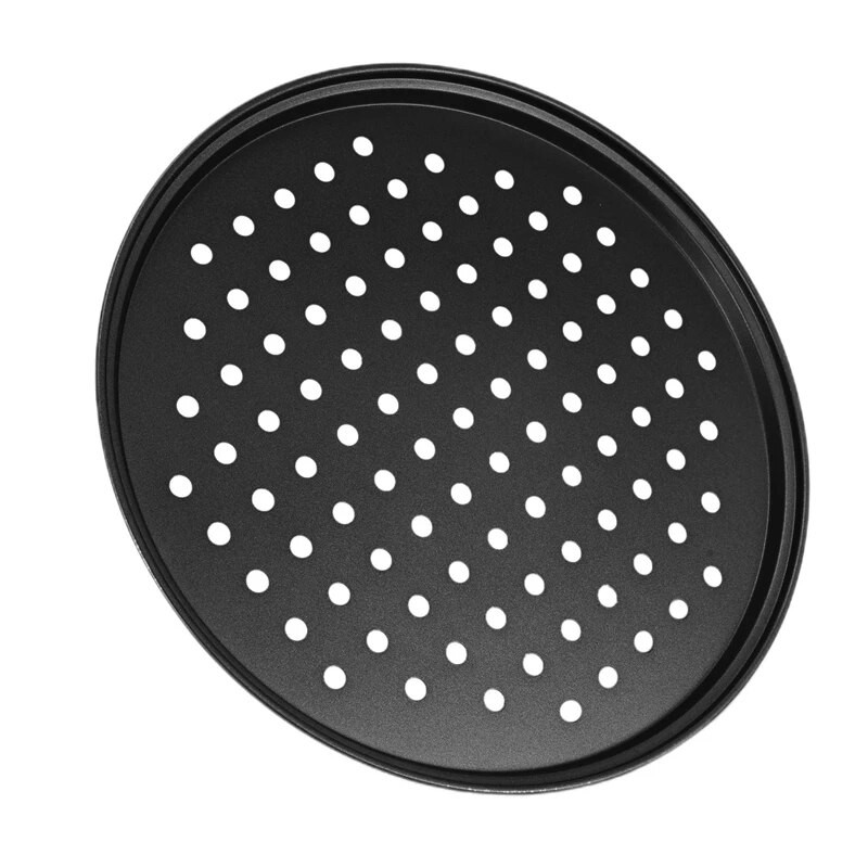 2 pakuotės 11 colių asmeninės perforuotos picos keptuvės iš anglinio plieno su nepridegančia danga, lengvai valoma picos kepimo skarda