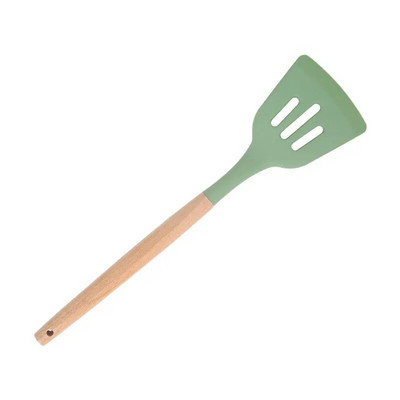 1db szilikon konyhai edények tapadásmentes főzőedények edények spatula tojáshabverők lapát fa nyelű konyhai szerszám tartozékok