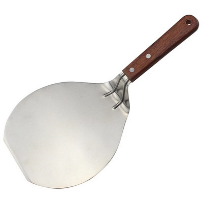 Mâner din lemn Lopată pentru pizza din oțel inoxidabil Lopată pentru burgeri Cutter pizza multifuncțional Lopată pentru prăjituri Instrument de bucătărie
