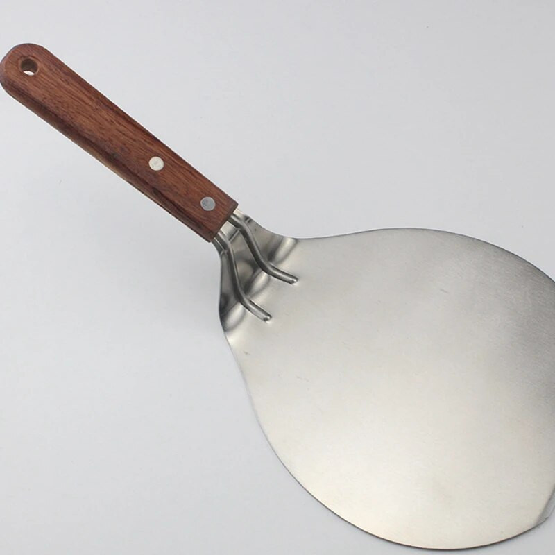 Ξύλινη λαβή από ανοξείδωτο χάλυβα Φτυάρι πίτσας Φτυάρι μπιφτέκι Πολλαπλών λειτουργιών Κόφτης πίτσας Φτυάρι Εργαλείο κουζίνας