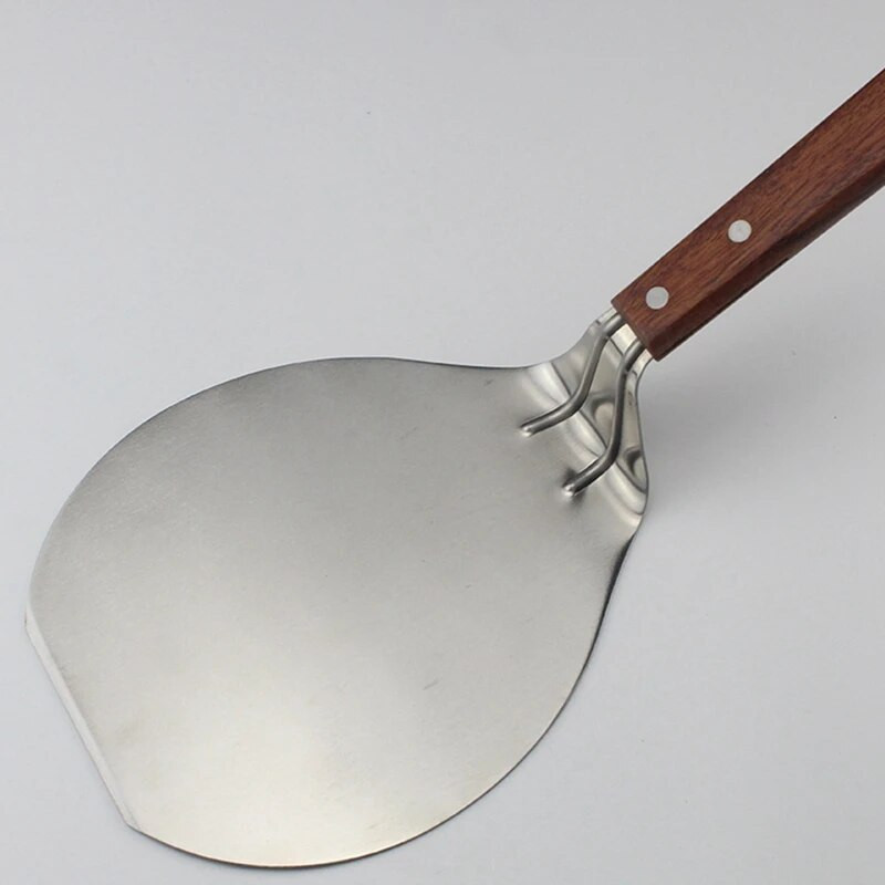 Ξύλινη λαβή από ανοξείδωτο χάλυβα Φτυάρι πίτσας Φτυάρι μπιφτέκι Πολλαπλών λειτουργιών Κόφτης πίτσας Φτυάρι Εργαλείο κουζίνας