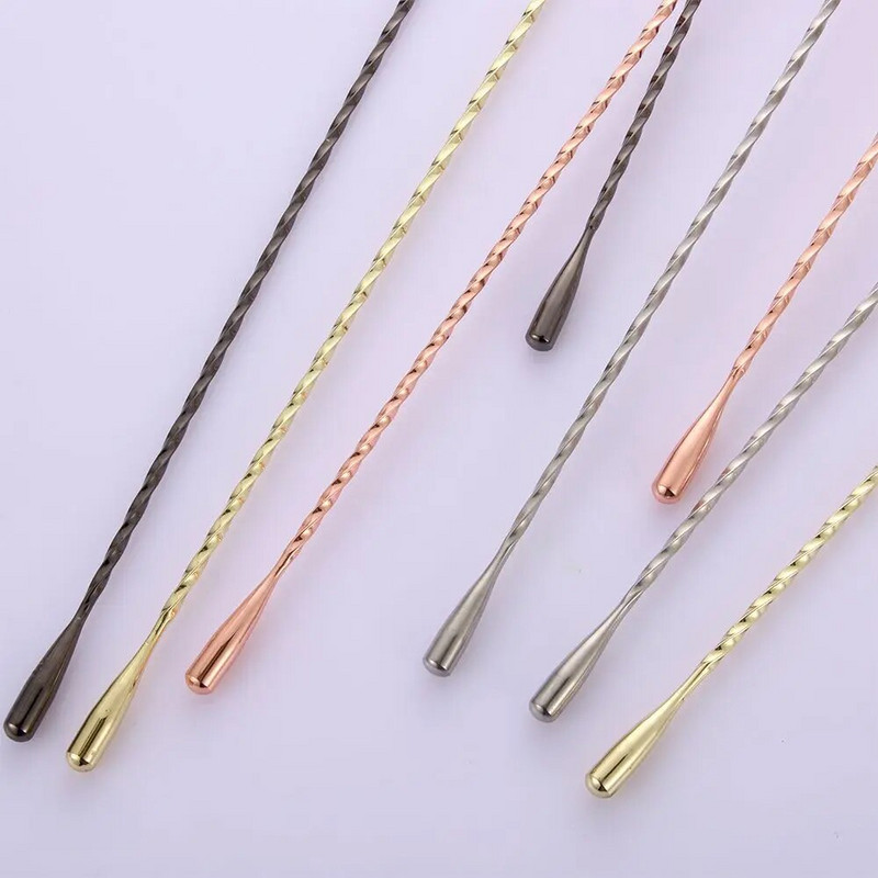 Accesorii pentru bar pentru agitare în spirală Instrumente pentru barman din oțel inoxidabil Linguri pentru cocktail Accesorii pentru bucătărie Linguriță