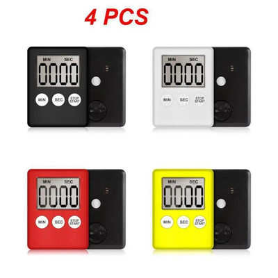 1/4 KOM Magnet Štoperica Sat Kuhanje Pečenje Brojanje Kuhinjski mjerač vremena Četvrtasti Temporizador LCD Digitalni zaslon Mehanički Super tanak