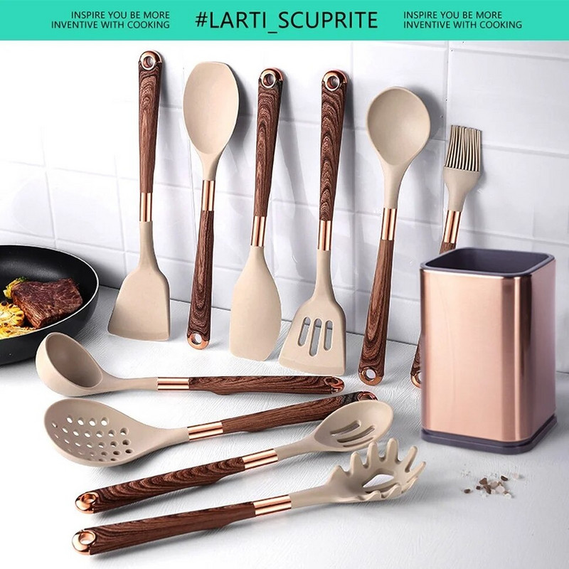 1 pakk Köögi silikoonist keedunõud Kuumuskindlad tööriistad Kööginõud Tarvikud Spaatli keeraja Supilusikas Pastakurn