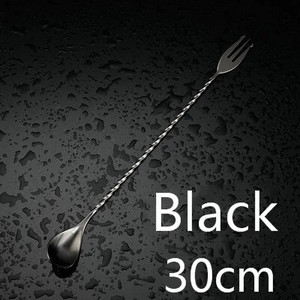 Kokteilių šaukštas Šaukštas Nerūdijančio plieno maišymo spiralės raštų juostos įrankis Barmeno įrankiai Barmeno šaukštas su šakute