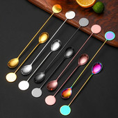 16/21 cm garš rokturis maisīšanas stienis karote nerūsējošā tērauda maisīšanas unces kokteiļu karotes kafijas karote deserta bārmeņa piederumiem