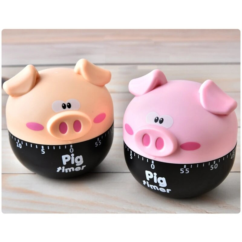 Zabavni mehanički mjerač vremena u obliku svinje Podsjetnik za 60-minutni odbrojavanje Kuhinjski mjerač vremena za kuhanje Praktičan dar Jednostavan za korištenje