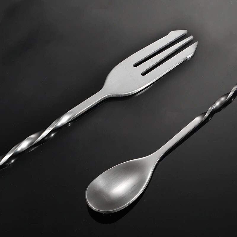 Μπάρα κοκτέιλ από ανοξείδωτο ατσάλι 26cm Μπάρα με κουτάλι Δίσκος ουράς μίξερ ποτών Ανακατεύοντας Barware