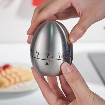 Εργαλεία μαγειρέματος Χρονοδιακόπτης κουζίνας Ανοξείδωτο αυγό 60 λεπτών Μηχανικό ξυπνητήρι Μετράει χαριτωμένο χρονόμετρο αυγών κουζίνας