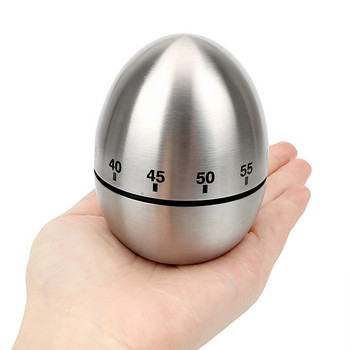 Инструменти за готвене Кухненски таймер Яйце от неръждаема стомана 60 минути Механична аларма Часовник Отброяващ сладък кухненски таймер за яйца