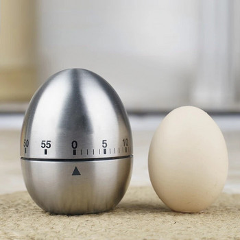 Εργαλεία μαγειρέματος Χρονοδιακόπτης κουζίνας Ανοξείδωτο αυγό 60 λεπτών Μηχανικό ξυπνητήρι Μετράει χαριτωμένο χρονόμετρο αυγών κουζίνας