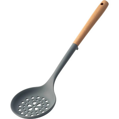 Fából készült, hosszú nyelű konyhai főzőeszköz szilikon főzőedénykészlet Spatula Lapát Leveskanál Tapadásmentes konyhai kütyük