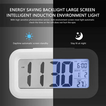 Ψηφιακό Ξυπνητήρι LED Οπίσθιος φωτισμός Αναβολή δεδομένων Χρόνος Ημερολόγιο Επιτραπέζιο Πολυλειτουργικό Ηλεκτρονικό Επιτραπέζιο ρολόι με οπίσθιο φωτισμό