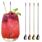 Kokteilių baro maišytuvas Susuktas maišymo šaukštas spiralinis gėrimų plaktuvas, barmeno maišymo kaušeliai ilga rankena Teadrop kaušeliai