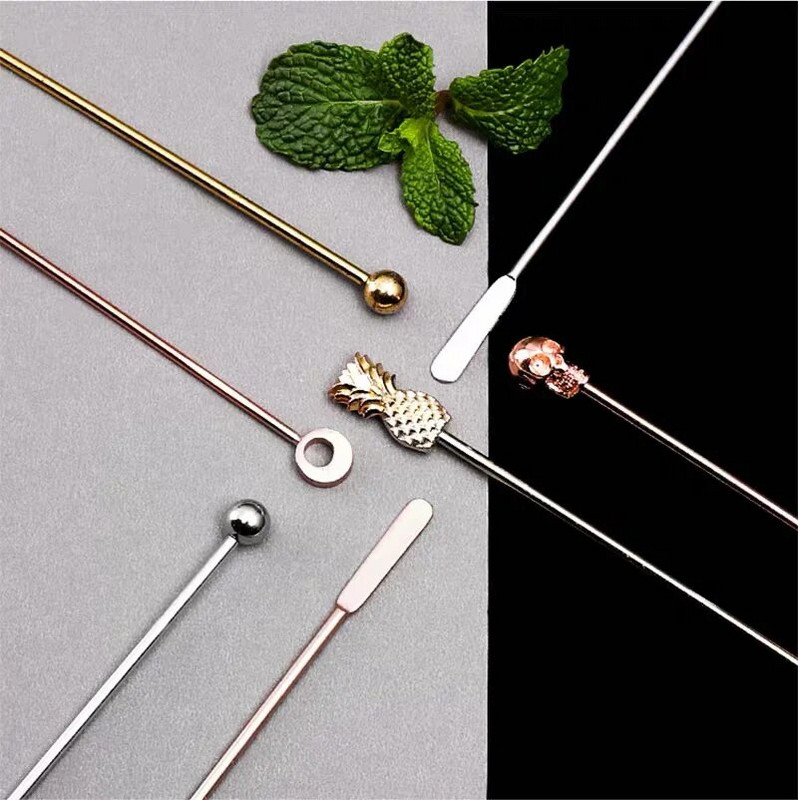 Stalo reikmenys kokteilių vyno lazdelės maišymo juostelė Creative Flamingos dekoratyvinė lazdelė pieno gėrimui ilga rankena Barmeno priedai