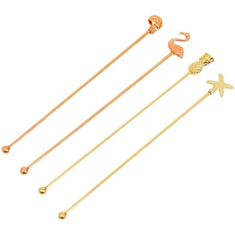 Stalo reikmenys kokteilių vyno lazdelės maišymo juostelė Creative Flamingos dekoratyvinė lazdelė pieno gėrimui ilga rankena Barmeno priedai