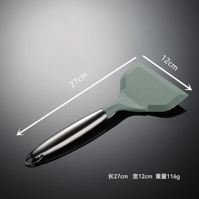 Незалепващ силиконов комплект кухненски прибори за готвене Лопатка Лъжица за супа Плоска лопата Дръжка от неръждаема стомана Кухненски инструмент за готвене