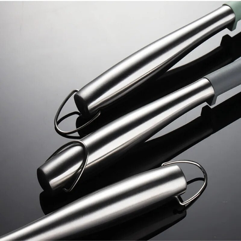 Незалепващ силиконов комплект кухненски прибори за готвене Лопатка Лъжица за супа Плоска лопата Дръжка от неръждаема стомана Кухненски инструмент за готвене