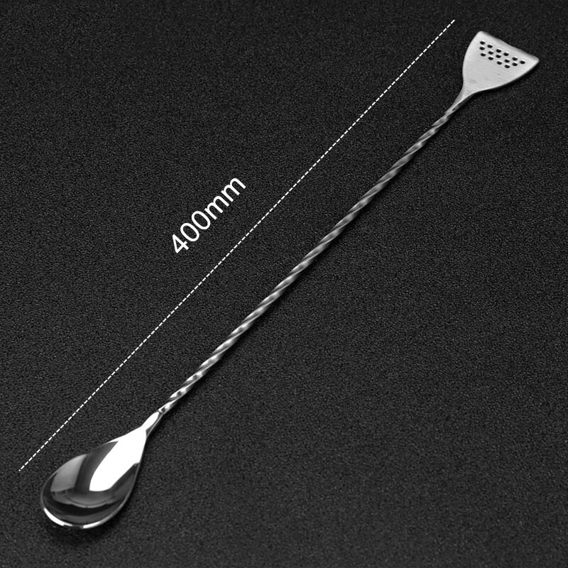 40 cm nerūdijančio plieno kokteilių juostos šaukštas japoniško stiliaus geriausias barmeno baras su sieteliu, sidabro vario aukso kepsninė