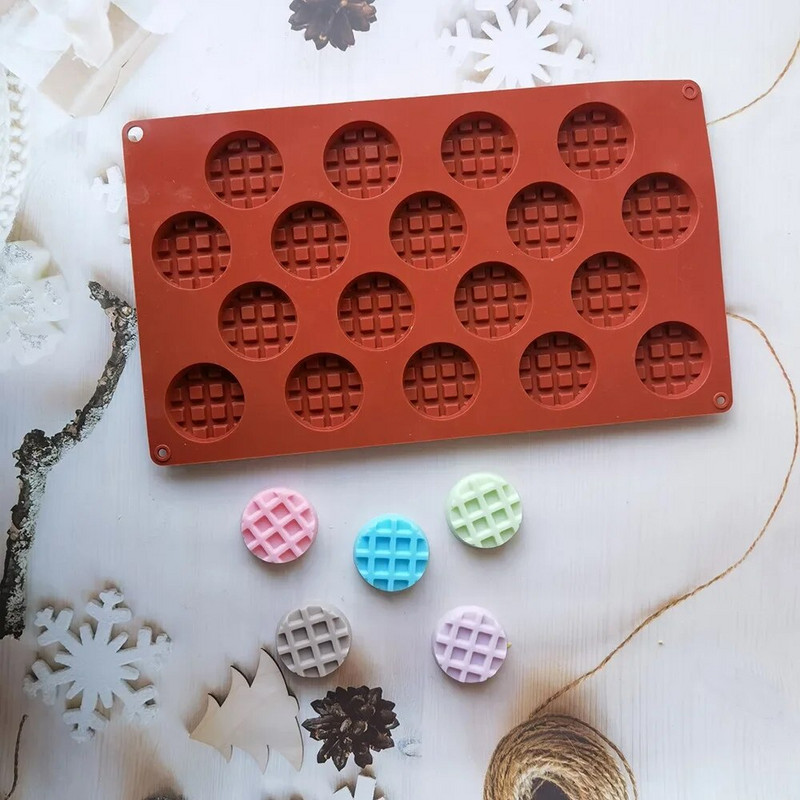 Aranyos kerek gofri készítő forma praktikus csokoládé készítő eszköz aroma gyertya szilikon forma élelmiszer minőségű szilikon sütő kellékek