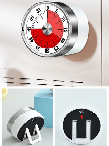 Οπτικό χρονόμετρο 60 λεπτών για παιδιά Μελέτη μαγνήτες ψυγείου Χρονόμετρο κουζίνας Μηχανικό χρονόμετρο Ξυπνητήρι Αξεσουάρ κουζίνας κουζίνας