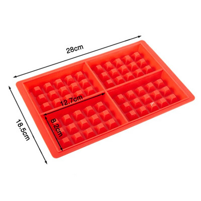 Silikono vaflių formelės Stačiakampės gėlių širdelės dizainas Blynai kepimo formelės Sausainiai Sausainiai Formelės Vaflinė Keptuvė Be BPA
