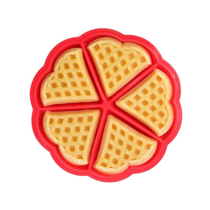 Silikono vaflių formelės Stačiakampės gėlių širdelės dizainas Blynai kepimo formelės Sausainiai Sausainiai Formelės Vaflinė Keptuvė Be BPA
