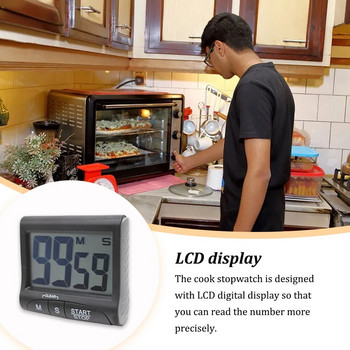 LCD Ψηφιακός Χρονοδιακόπτης Κουζίνας Big Digit Timer Ξυπνητήρι αντίστροφη μέτρηση προς τα κάτω Ηλεκτρονικός χρονοδιακόπτης μαγειρέματος ψησίματος