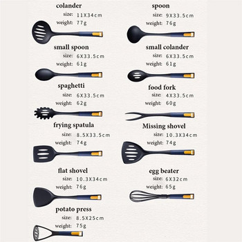 Gadgets κουζίνας Αντικολλητικό σετ μαγειρικής κατσαρόλας Ανθεκτικό στη θερμότητα Μαγειρικά σκεύη Σπάτουλα Κουτάλι κέικ Εργαλεία ψησίματος Αξεσουάρ σκευών κουζίνας