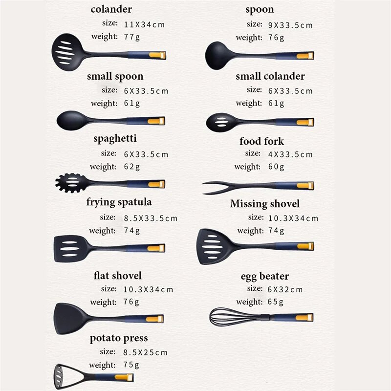 Virtuvės prietaisai Nelipnus puodų rinkinys Karščiui atsparūs virtuvės reikmenys Mentele Šaukštas Pyragai Kepimo Įrankiai Virtuvės reikmenys Priedai