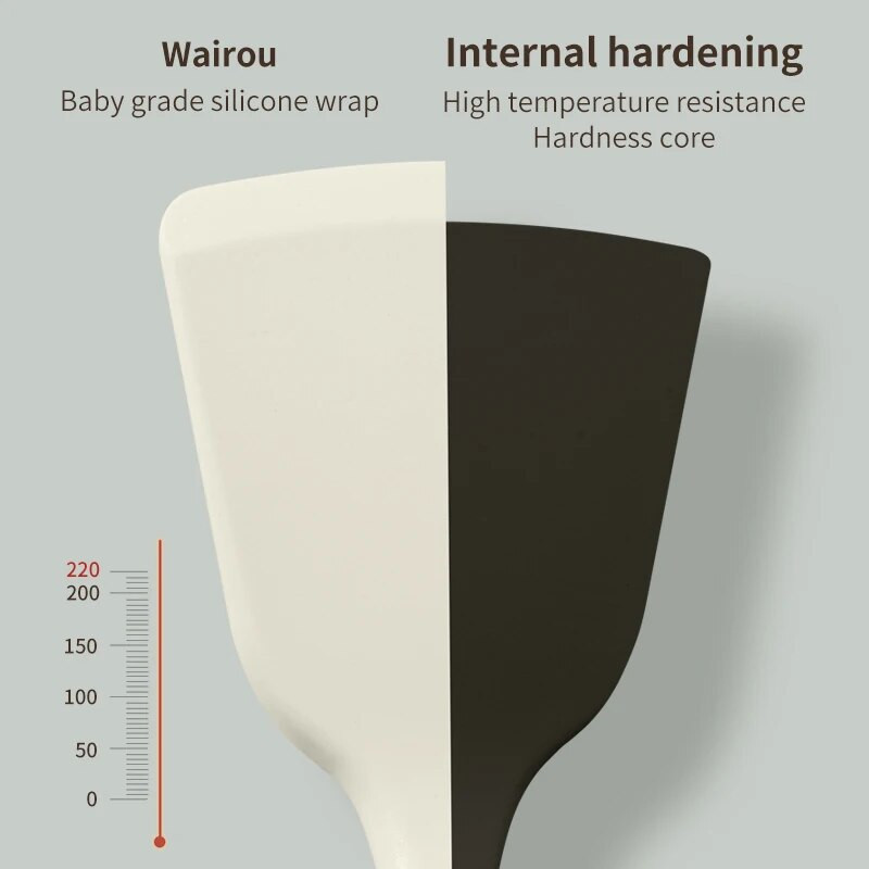 Set de ustensile de bucătărie din silicon cu mâner scurt din lemn, tigaie antiaderentă, lingură, spatulă, spatulă pentru prăjit, grătar, clește pentru grătar