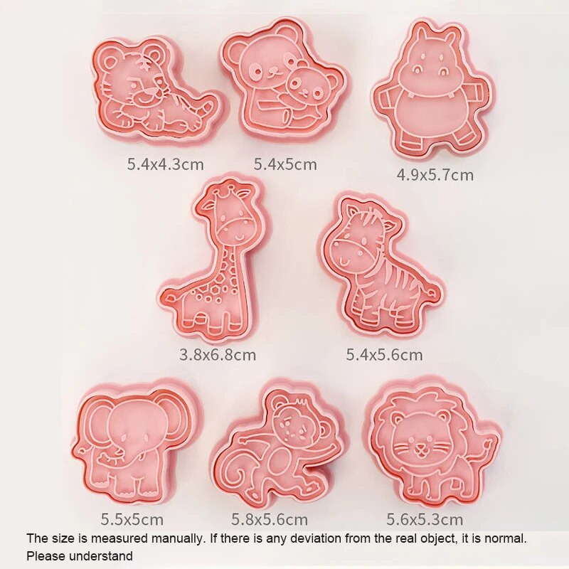 Džiunglių safari gyvūnų sausainių pjaustyklė 3D sausainių formelė Kalėdų paplūdimyje Havajų pyrago formelės gėlės formos sausainių kepimo įrankiai