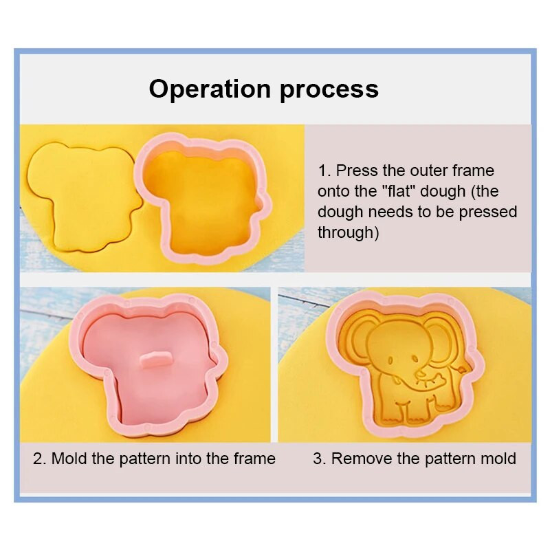 Džiunglių safari gyvūnų sausainių pjaustyklė 3D sausainių formelė Kalėdų paplūdimyje Havajų pyrago formelės gėlės formos sausainių kepimo įrankiai