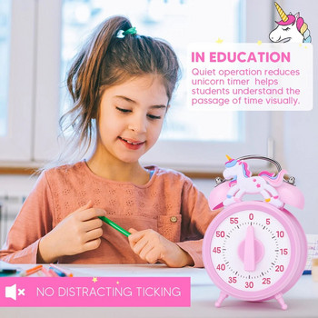 Pink Unicorn Kids Timer Οπτικό χρονόμετρο 60 λεπτών Αντίστροφη μέτρηση Κατάλληλο για ενήλικες Εργαλείο διαχείρισης χρονοδιακόπτη Green Frog