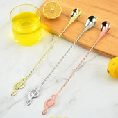 Nerūdijančio plieno muzikinių natų formos arbatos šaukšteliui ledinei arbatai Kavai Ledai C