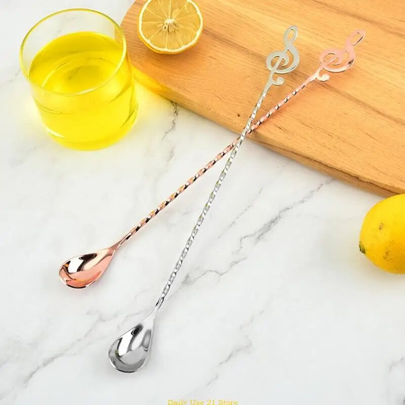 Nerūdijančio plieno muzikinių natų formos arbatos šaukšteliui ledinei arbatai Kavai Ledai C