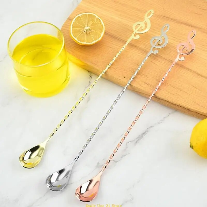 Nerūdijančio plieno muzikinių natų formos arbatos šaukšteliui ledinei arbatai Kavai Ledai C