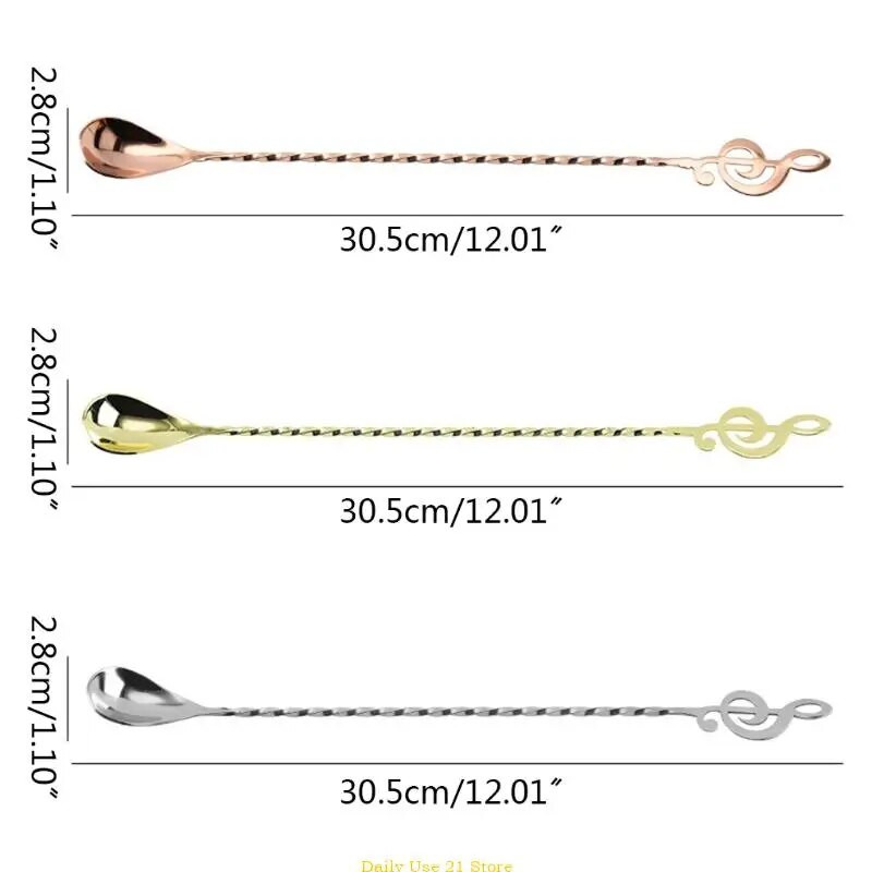 Nerūdijančio plieno muzikinių natų formos arbatos šaukšteliui ledinei arbatai Kavai Ledai C