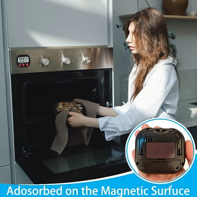 Konyhai időzítő, digitális vizuális időzítő, mágneses óra, stopperóra, visszaszámláló időzítő, nagyméretű LCD-képernyő főzéshez