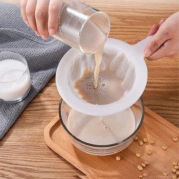 100/200/400 Mesh Πλένεται νάιλον εξαιρετικά λεπτό φίλτρο διχτυωτό σουρωτήρι Κουτάλι κόσκινο γάλακτος σόγιας φίλτρο τσαγιού για καφέ σουρωτήρι κουζίνας
