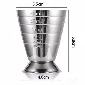 75 ML Мерителна чаша от неръждаема стомана Бар за коктейлни инструменти Аксесоари за смесени напитки 3 в 1 Бар за инструменти за коктейли Jigger Cup