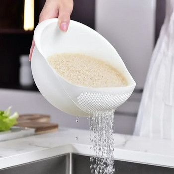 Σήμα ρυζιού Πλαστικό σουρωτήρι καλάθι αποστράγγισης κουζίνας με λαβές Μπολ ρυζιού σουρωτήρι Καλάθι νιπτήρας αποστράγγισης εργαλεία κουζίνας