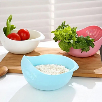 Σήμα ρυζιού Πλαστικό σουρωτήρι καλάθι αποστράγγισης κουζίνας με λαβές Μπολ ρυζιού σουρωτήρι Καλάθι νιπτήρας αποστράγγισης εργαλεία κουζίνας